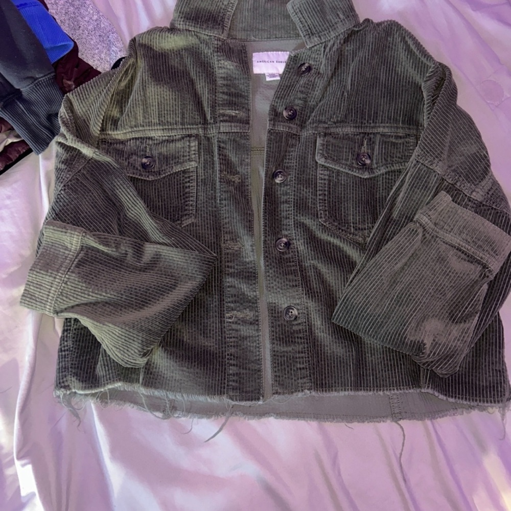 American Eagle By Payless Olive Corduroy Jacket